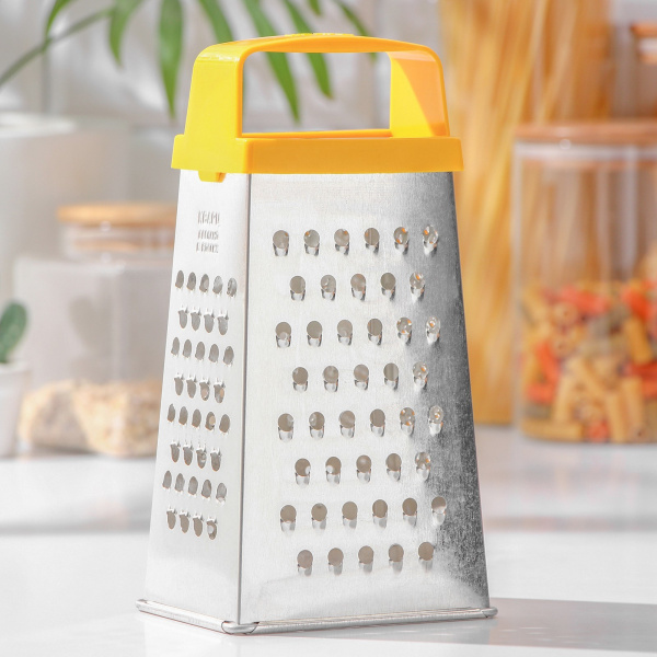 Тёрка «Универсал», 4 грани, с пластмассовой ручкой, 11×8,5×22 см, цвет МИКС/1324848