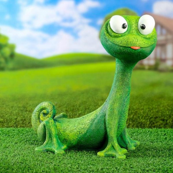 Садовая фигура "Ящерка Кузятница" 24х20х30см /6957124