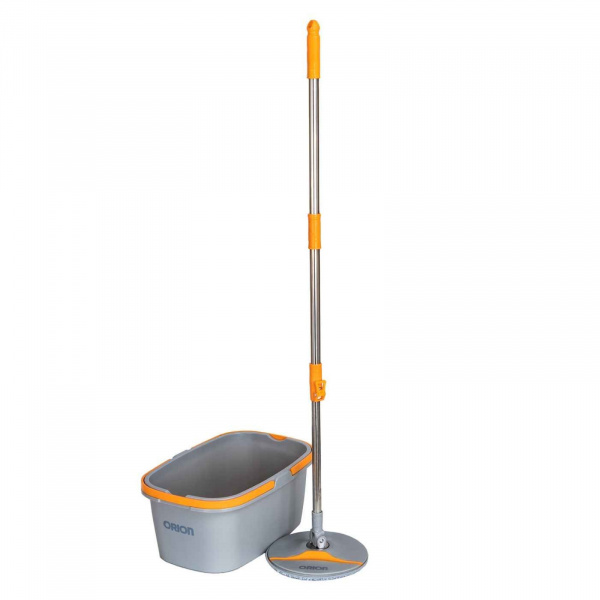 Набор для уборки ORION : швабра, ведро, сменные насадки, 2 шт, 3,5 л, цв. серый-оранжевый /9161322