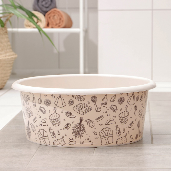 Таз круглый «Русская банька», 15 л /1191864