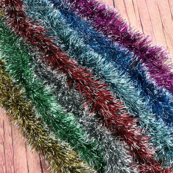 Мишура иней d-9 см 2 м микс цвета /702582