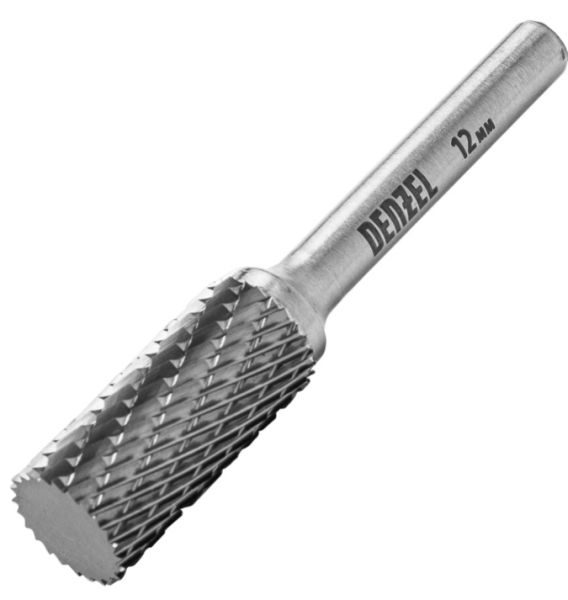 Борфреза по металлу твердосплавная, цилиндрическая, тип-А, 12 мм// Denzel /72003