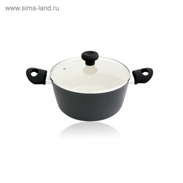 Кастрюля HATAMOTO STONE BLACK d24, алюм. индукционная, покрытие ILAG Cream   1868054