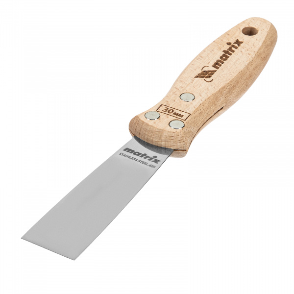 Шпательная лопатка из нержавеющей стали, 30 мм, буковая рукоятка, EFP Matrix/85608
