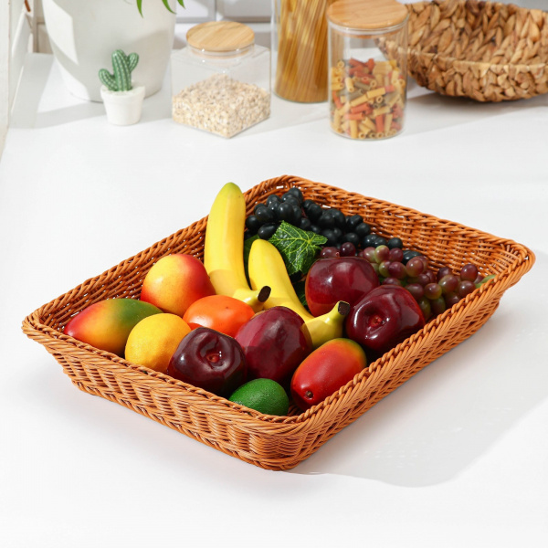 Корзина для продуктов Доляна, 44,5×35×8 см, цвет коричевый/3803913