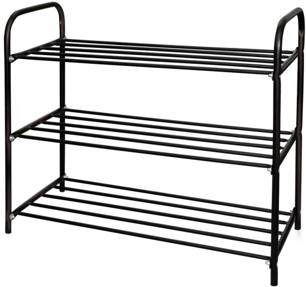 Этажерка для обуви Ника комфорт 3-х секционная, 590х330х790 мм, черный, NIKA (ЭТК3/Ч)