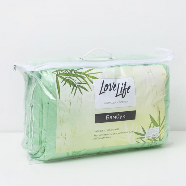 Одеяло LoveLife 140*205 см Бамбук, глосс-сатин, п/э 100%, 450 гр/м2/6833371