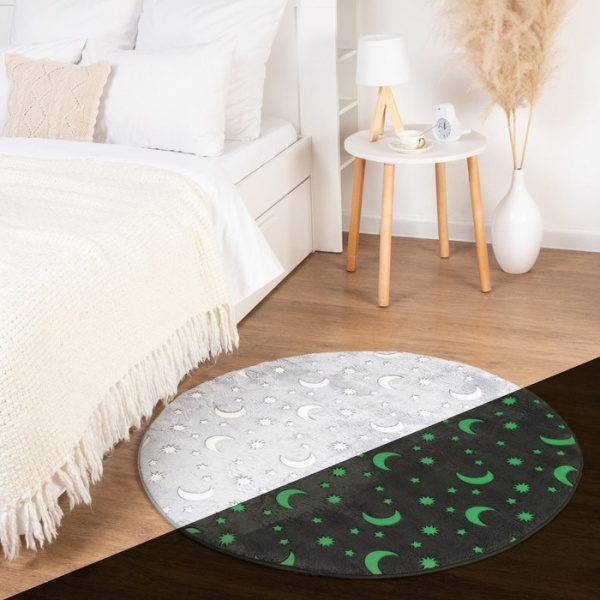 Ковер светящийся Этель "Ночное небо" d 120 см, 450 гр/м2/7022749