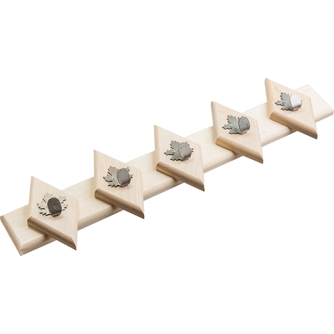 Вешалка 52*13 см, 5 металлических крючков-клён,липа /32310