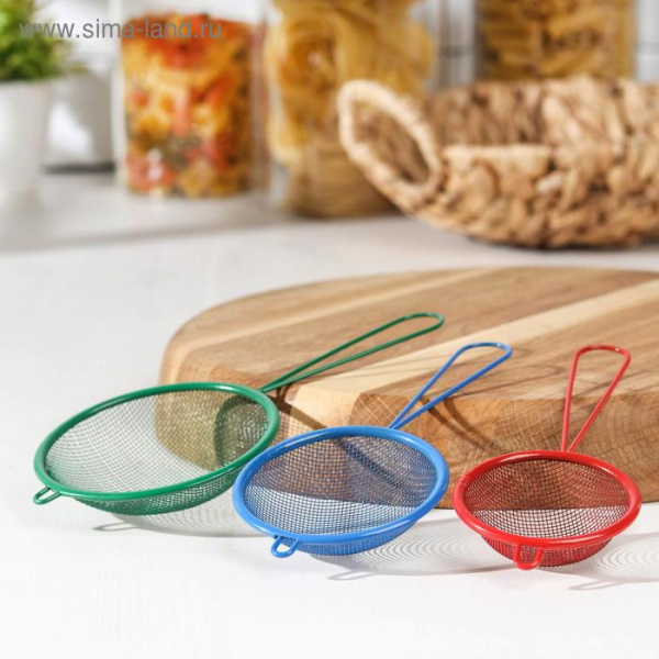Набор разноцветных сит 3 шт: d=6.8.9 см 3105638