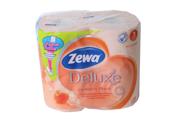 Бумага туалетная ЗЕВА Делюкс 4рул. 3-сл. Персик-3276-16