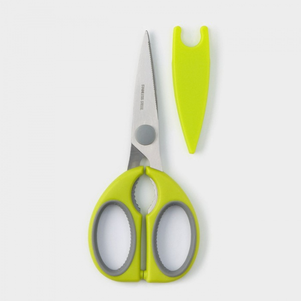 Ножницы кухонные «Эльба», 22 см, цвет зелёный /7386846