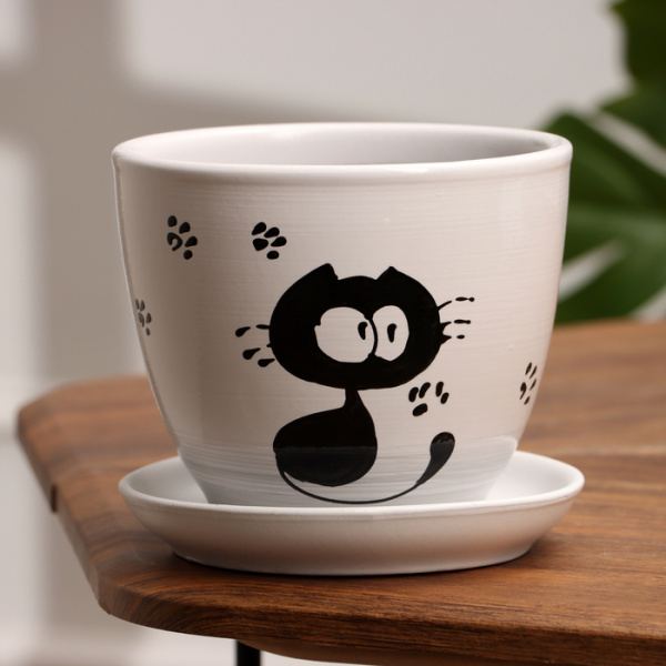 Горшок цветочный Кот 1 л /5224071