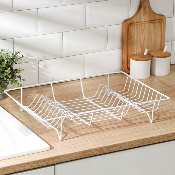 Сушилка для посуды Доляна, 47,5×32×9 см, цвет белый/7500355