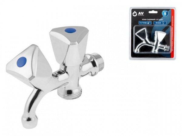 Кран садовый 1/2"х3/4" AV Engineering (AVE167001)