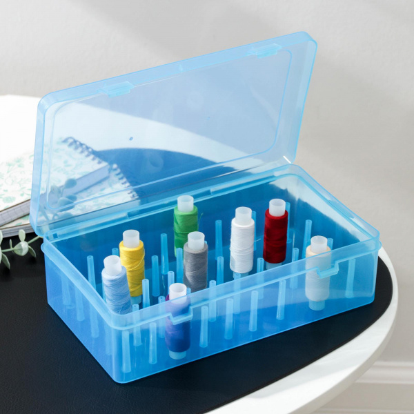 Бокс для хранения, 42 отделения для ниток, 23,5×13,5×6,5 см, цвет МИКС /4279044