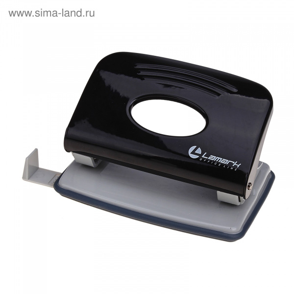 Дырокол 20л Metallic черный Lamark 638800