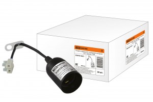 Патрон Е27 пластик, подвесной с клеммной колодкой, черный 4А (50!) SQ0335-0021