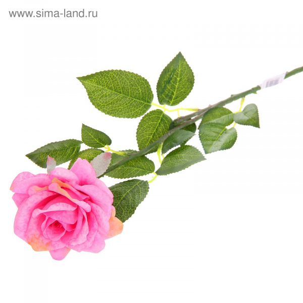 Цветок искусственный "Роза" 62см крапленая розовая 1104235