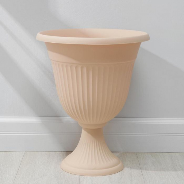 Вазон на высокой ножке 12,6л, d-35, h-44см "Ливия", цвет белая глина /1155748