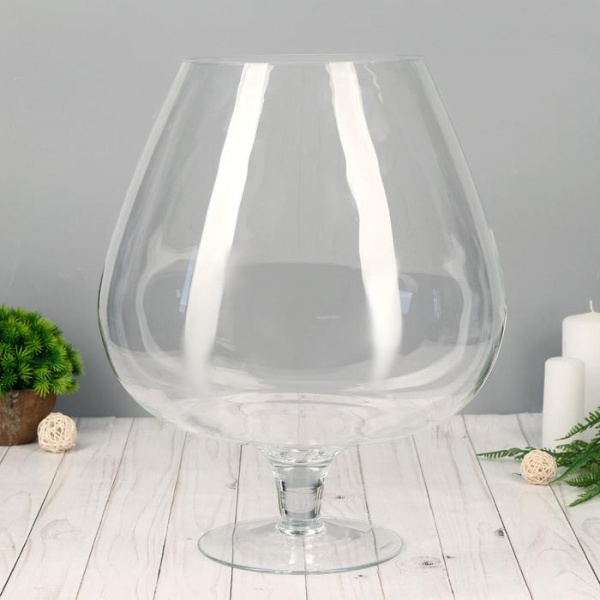 Ваза-бокал на ножке d-18,5см h-38х31см,16 литров, толщ. стекла 2,5мм цв. прозрачный /1161731