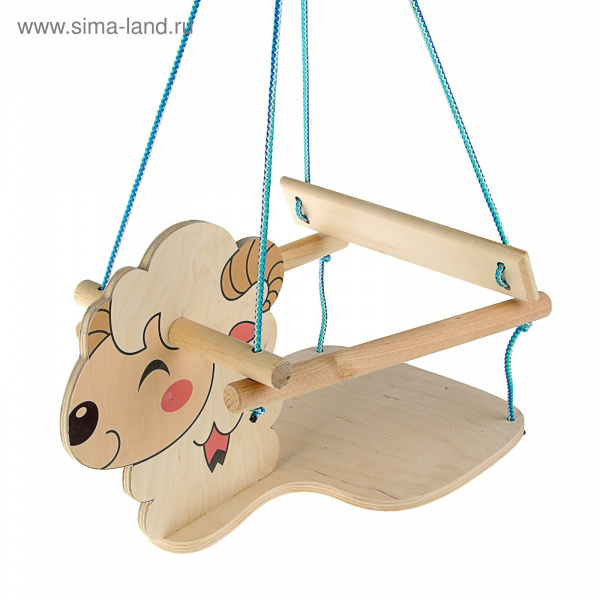 Качели детские подвесные "Барашек" деревянные, сиденье 30х30см /3291973