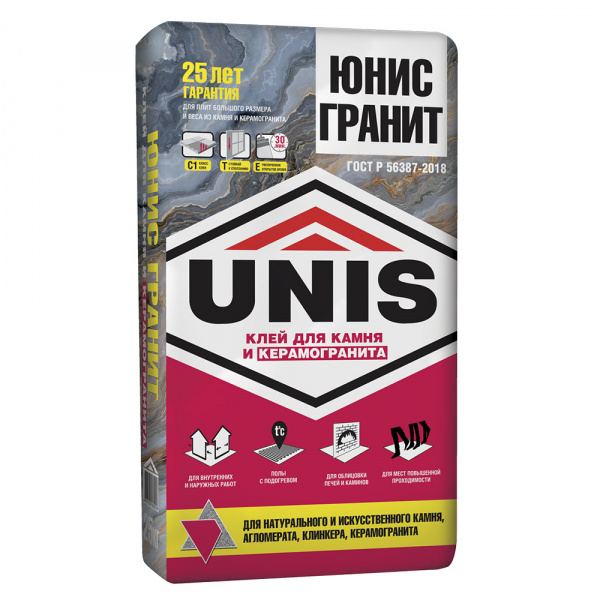 Клей плиточный ЮНИС ГРАНИТ 25кг