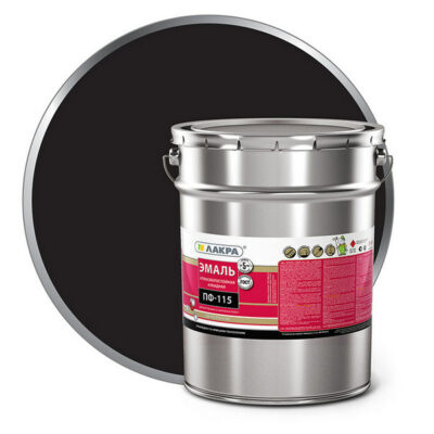Эмаль ПФ-115 черный 20кг. лакра