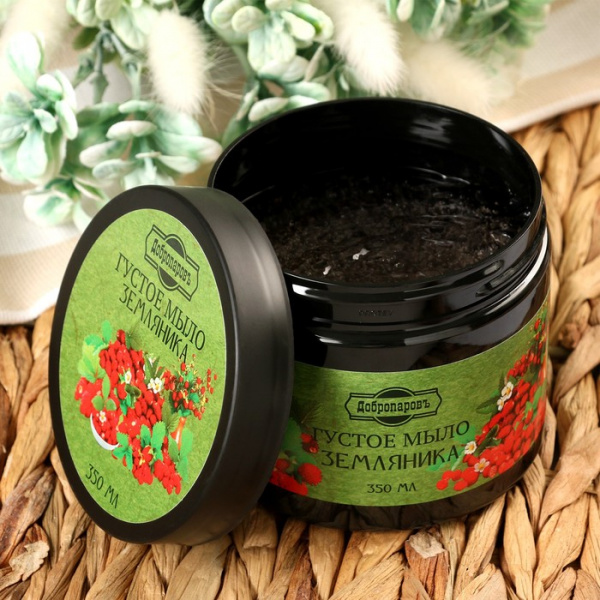 Мыло густое для волос и тела "Земляничное", банное, Добропаровъ, 350 мл /4433757