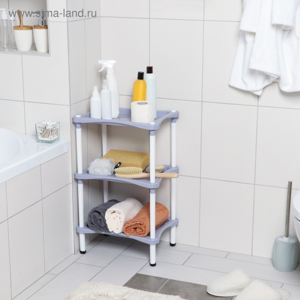 Этажерка с полками "Krita" 3-х секционная, сиреневый туман, BEROSSI АС60076000