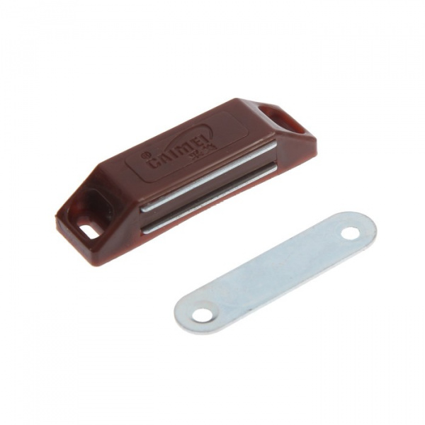 Магнит мебельный ТУНДРА M002BR, 60х13 мм, средний, цвет коричневый, 1 шт. /7644490