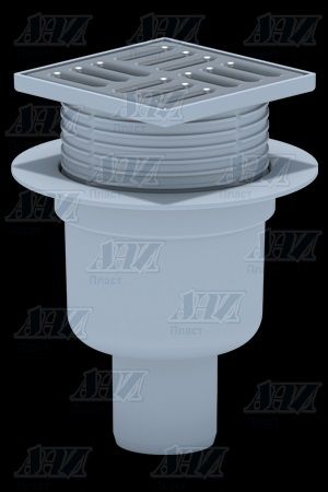 Трап 10х10 вертикальный регулируемый с выпуском 50 мм решетка нерж.TQ5702