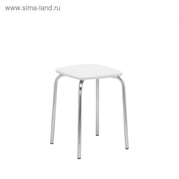 Табурет Leset Рин (квадратный), хром, экокожа белая 330х330х450 /5545664
