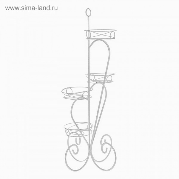 Подставка для цветов "КРОКУС 4" белое серебро 1013496