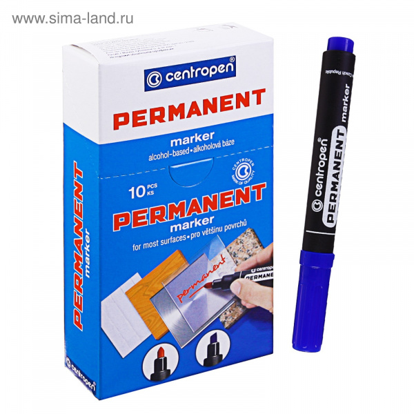 Маркер перманентный синий CENTROPEN 8566/C
