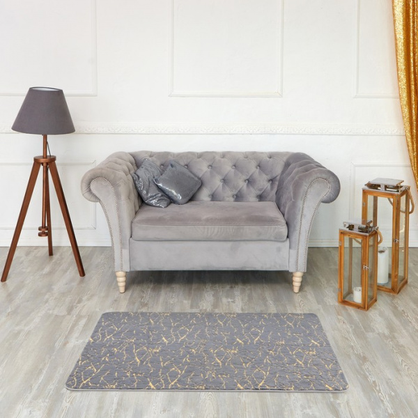 Ковер Этель "Тиснение" цвет серый 100*150 см, 500/м2/7061216