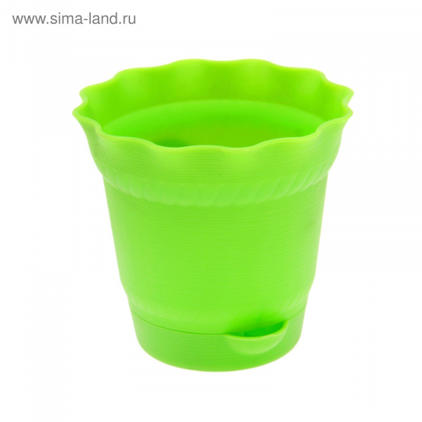Горшок для цветов с поддоном AQUARELLE 0,5л светло- зеленый 2290327
