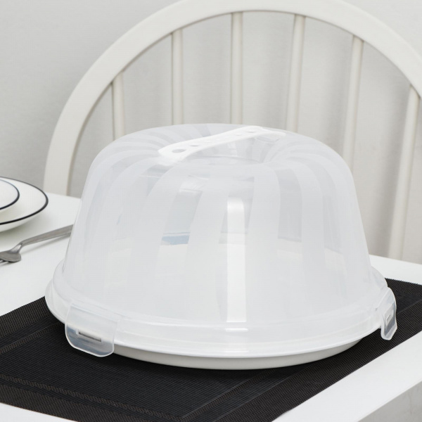 Тортовница с крышкой, d=28 см, цвет МИКС /2466015