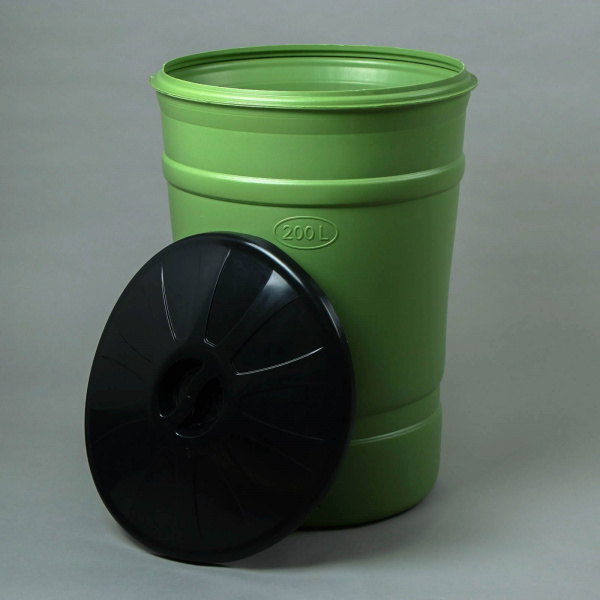 Бочка-бак пищевая «Помощник», 200 л, с крышкой, МИКС /1058838