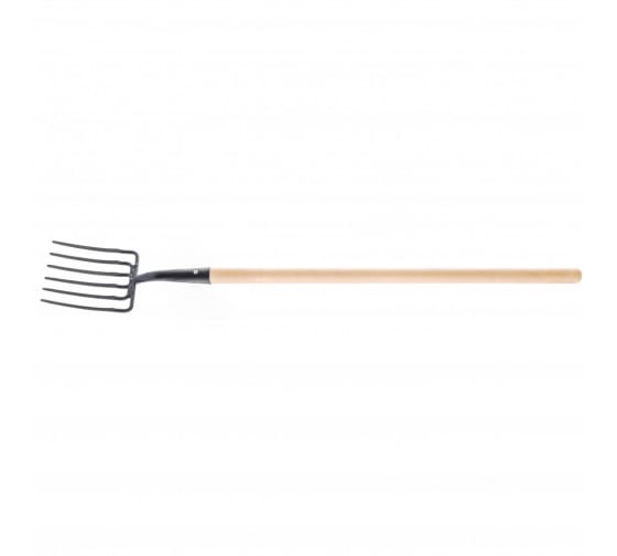 Вилы 6-х рогие, копальные, 195х220х1320 мм, кованые, деревянный черенок, АРТИ/63805