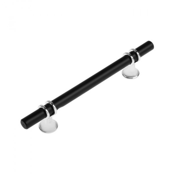 Ручка скоба CAPPIO, м/о 128 мм, d=12 mm, пластик, цвет хром/черный/9047422