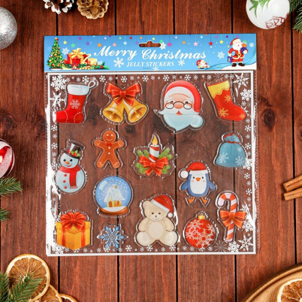 Наклейки на окна "Новогоднее ассорти-1", 30 х 25 см/7006921
