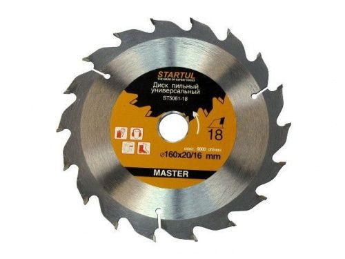 Диск пильный 160х20/16 мм 24 зуб. по дереву STARTUL (твердоспл. зуб) (ST5061-24)