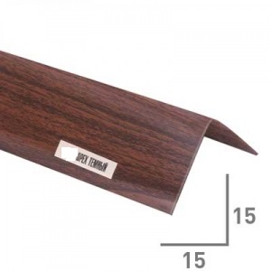Угол пластиковый Е15 орех темный 2,7м