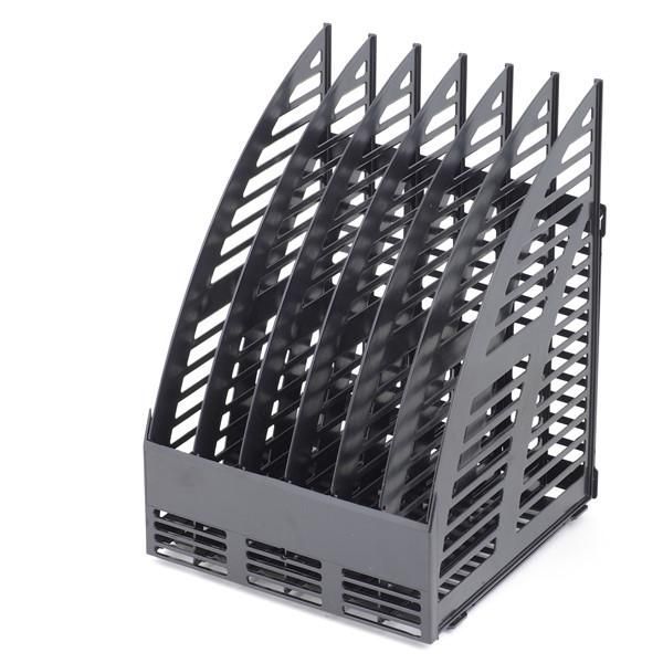 Лоток вертикальный для бумаг 240 мм, 6 отд., черн. пластик / 230636