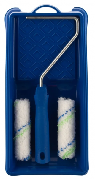 Малярный набор для работ с водными красками: кювета 150 мм х 290 мм и мини-валик 110 мм/80456