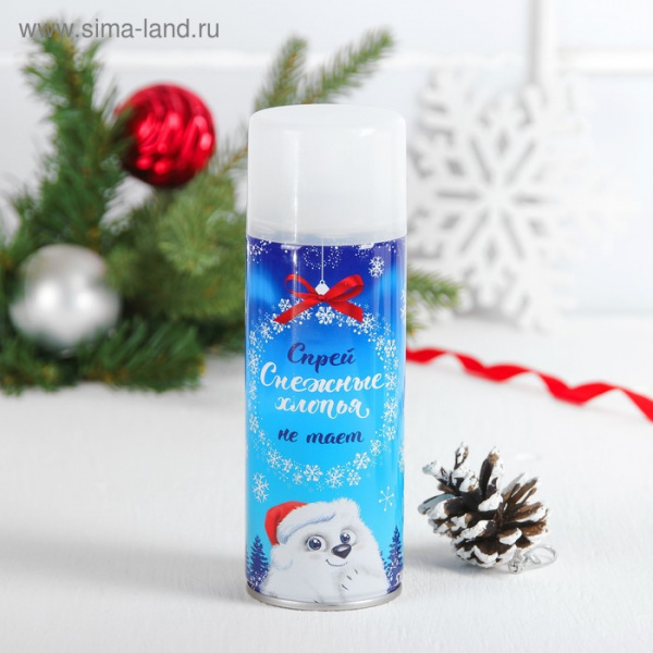 Спрей-снежные хлопья 250 мл, нетающие, цвет белый/4292797