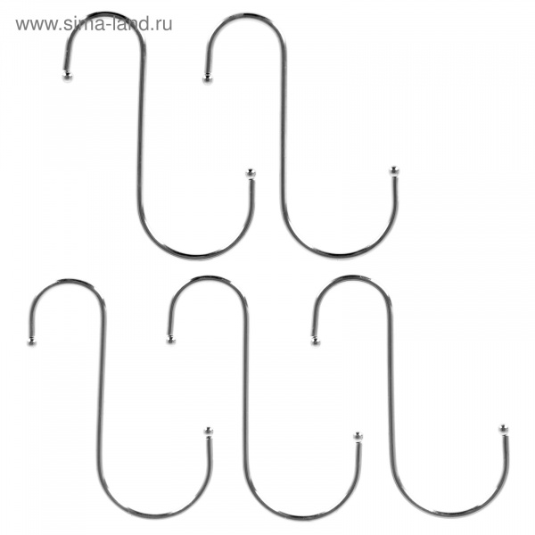 Набор крючков для рейлинга 5шт 12,5см  1038452