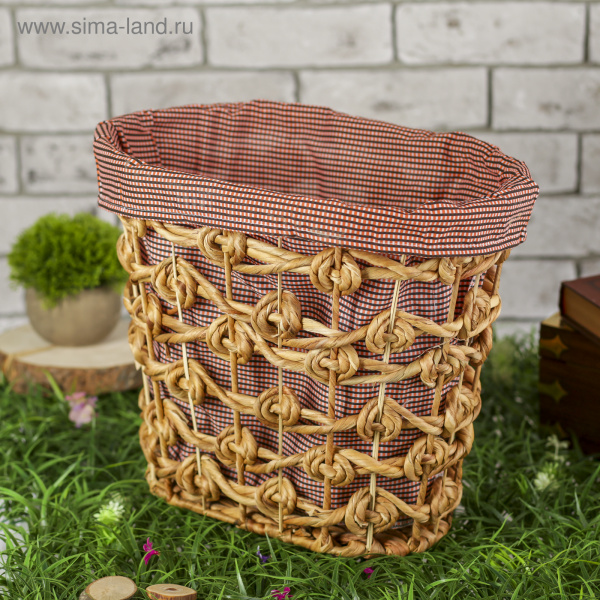 Корзина с тканевой вставкой "Завитки" 37х26х31см 849864