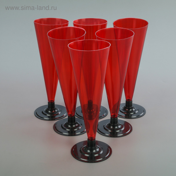 Набор фужеров одноразовых 180мл 6шт, МИКС 1052562